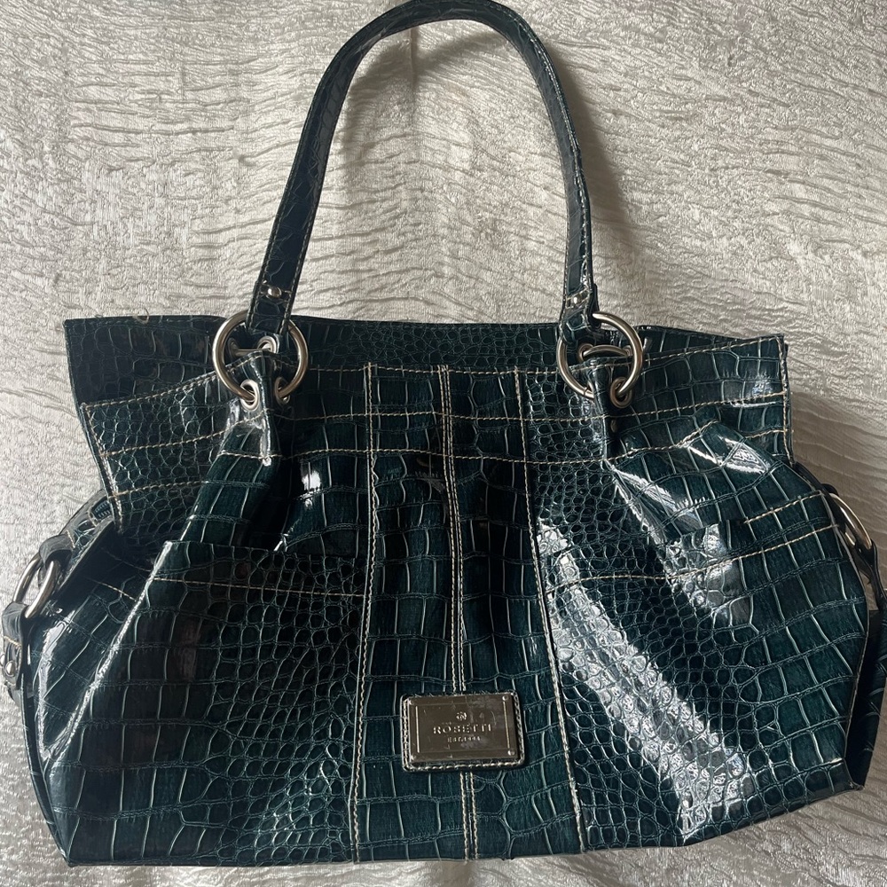 Rosetti Green Faux Alligator Bag